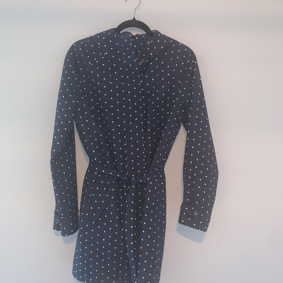 Lands’ End Blue and White Trench Jacket - Picture 3 of 7
